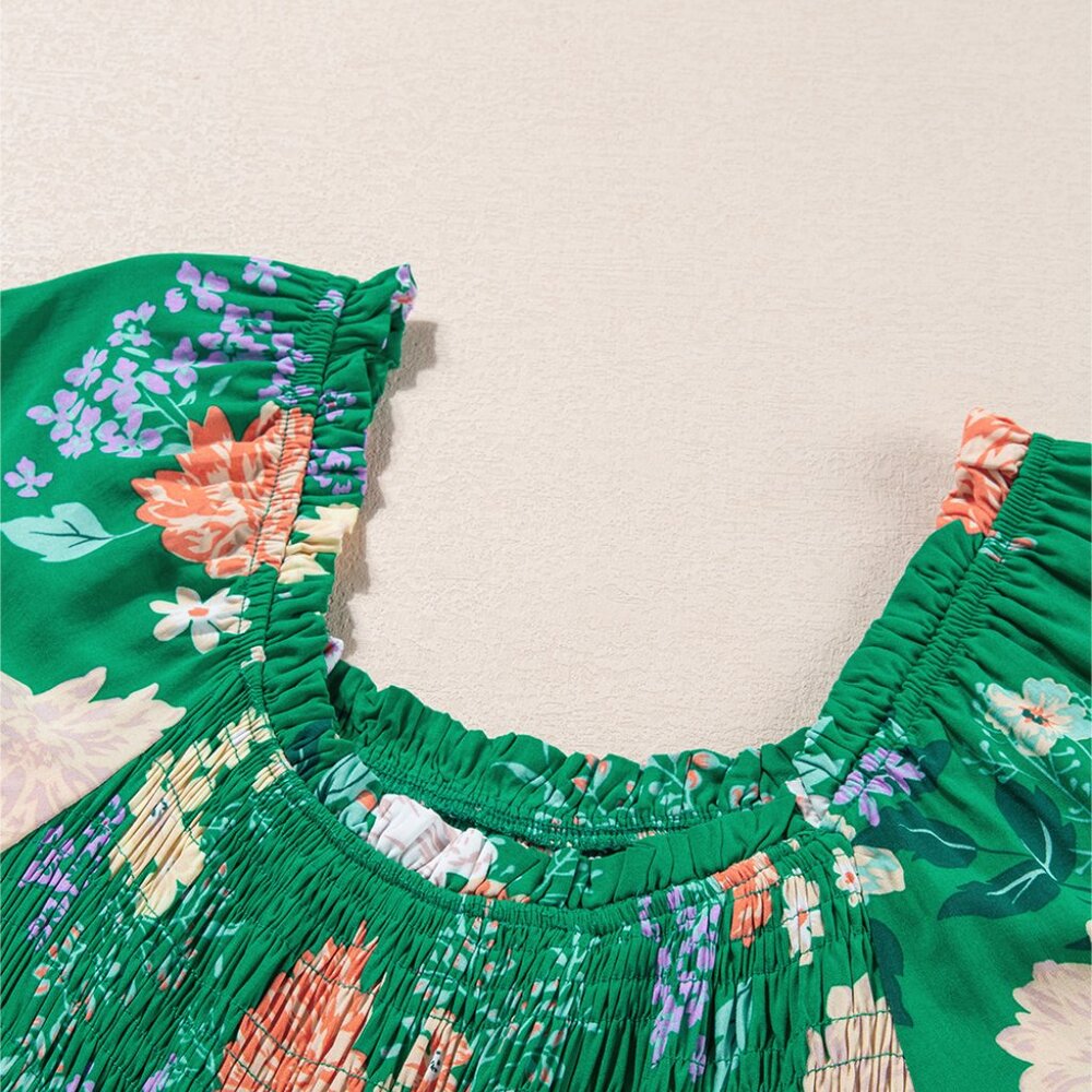 B257 Beautiful green floral midi - Picture 10 of 14